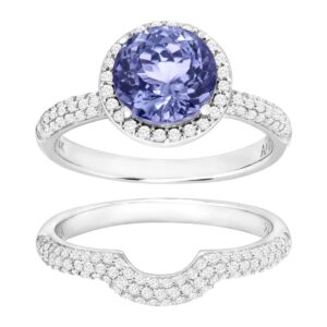 1/4 ct Tanzanite & 5/8 ct Diamond Ring Set