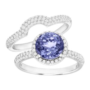 1/4 ct Tanzanite & 5/8 ct Diamond Ring Set