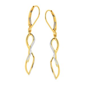 1/8 ct Diamond Twist Drop Earrings