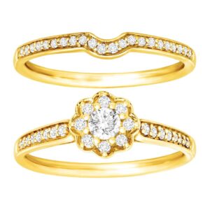 1/2 ct Diamond Floral Bridal Set